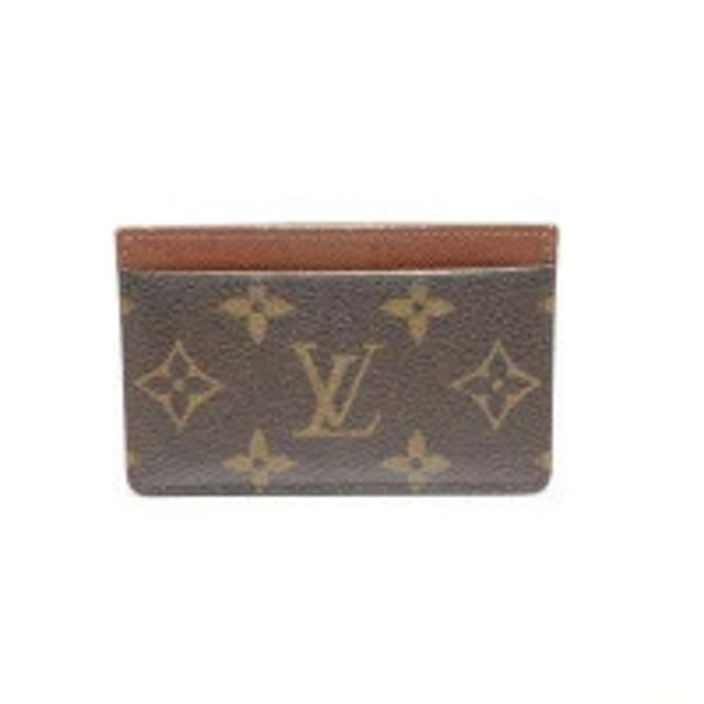 Louis Vuitton Monogram Porte Cartes Card Case Wallet Brown